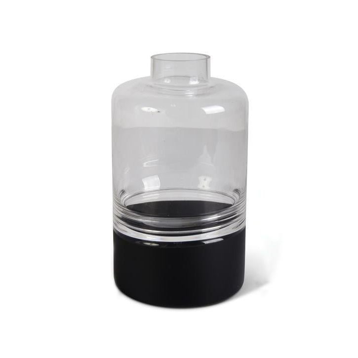 Clear Glass Vases with Painted Black Bottom