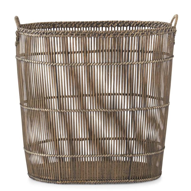 Metal Framed Rattan Slat Nesting Basket