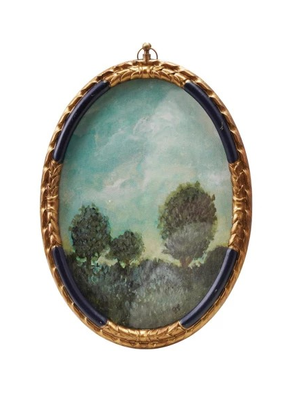 Pewter & Glass Framed Art | Gold Finish