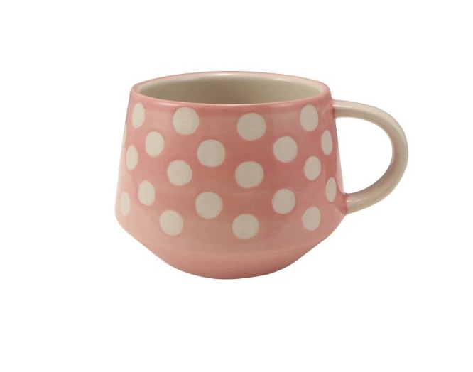 Hand-Painted Stoneware Mug with Dots