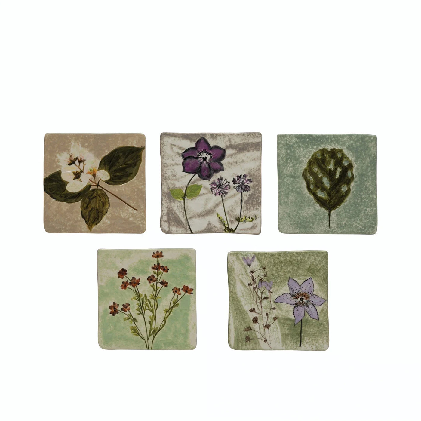 Hand-Painted Trivet with Debossed Florals