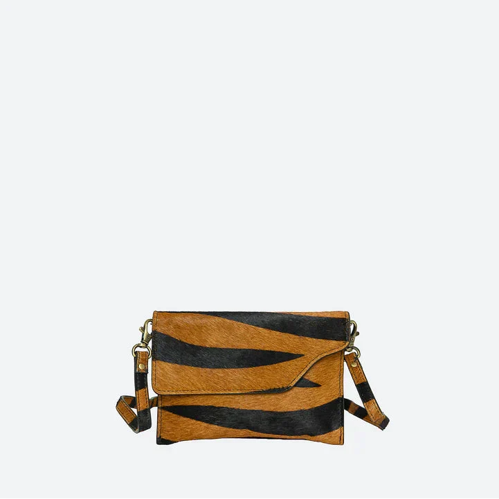 Faux Animal Print Crossbody Clutch