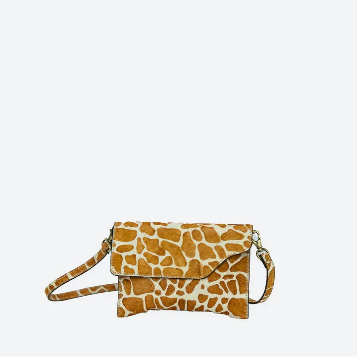 Faux Animal Print Crossbody Clutch