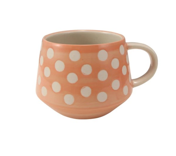 Hand-Painted Stoneware Mug with Dots