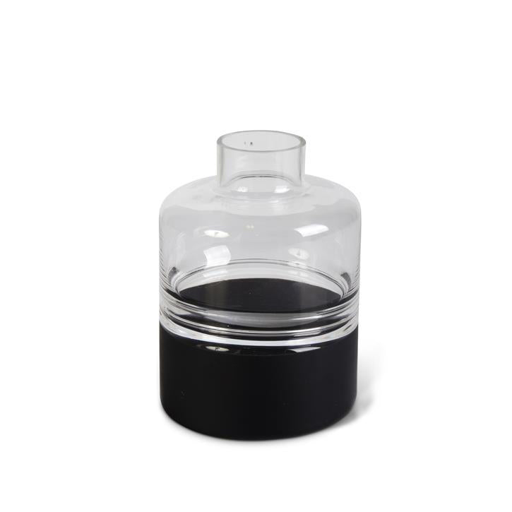 Clear Glass Vases with Painted Black Bottom