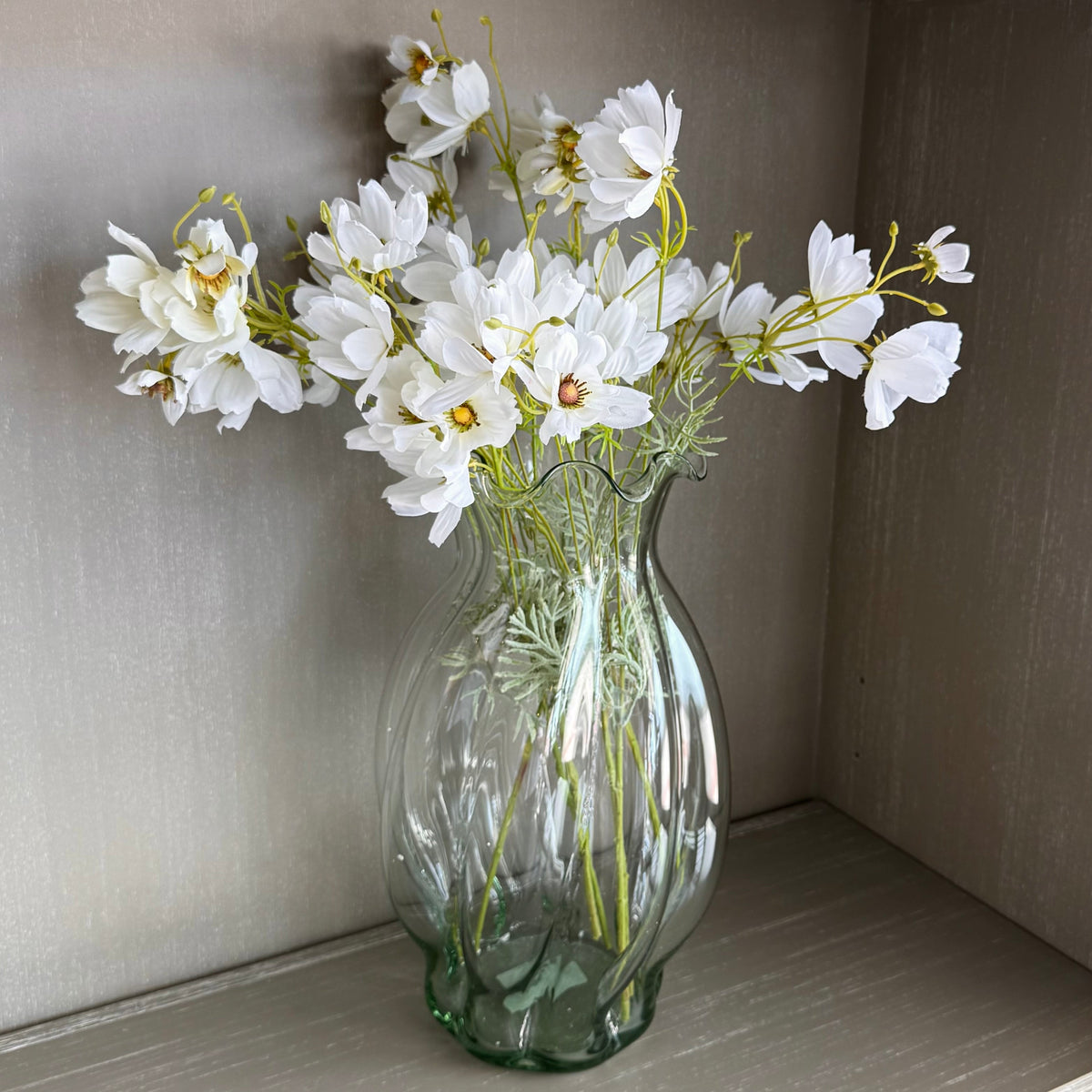 Artificial White Cosmos Spray