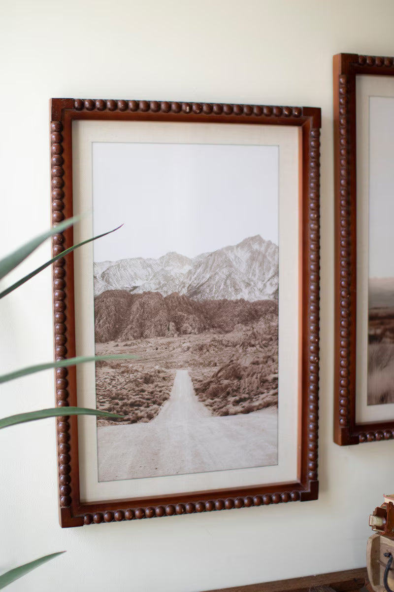 Framed Cowboy & Horse Desert Scene under Glass