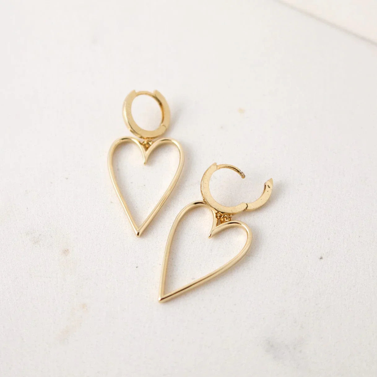 Lovestruck Heart Hoop Gold Earrings Pair