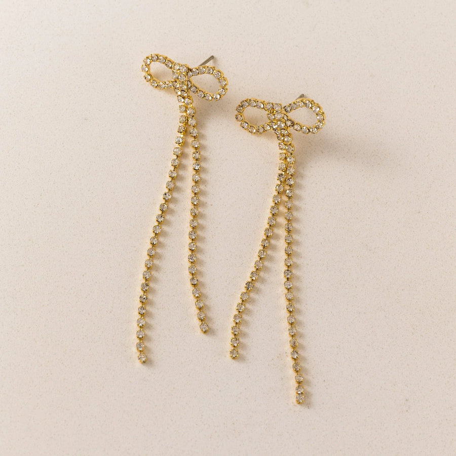 Luxe Bow Gold Earrings Pair