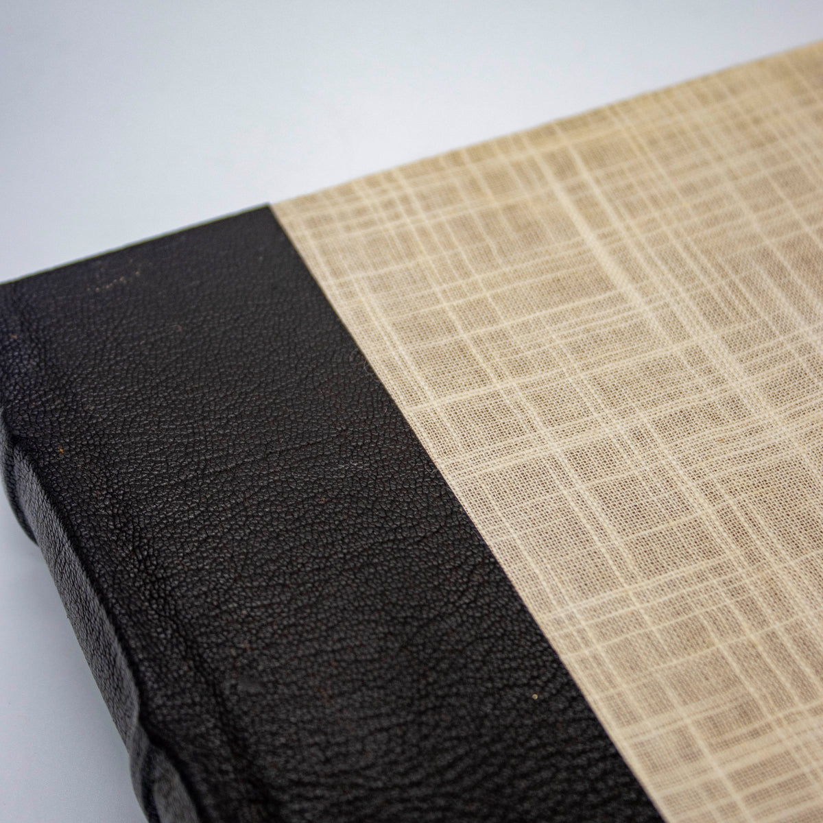 Linen Covered Journal | Brown Leather Spine