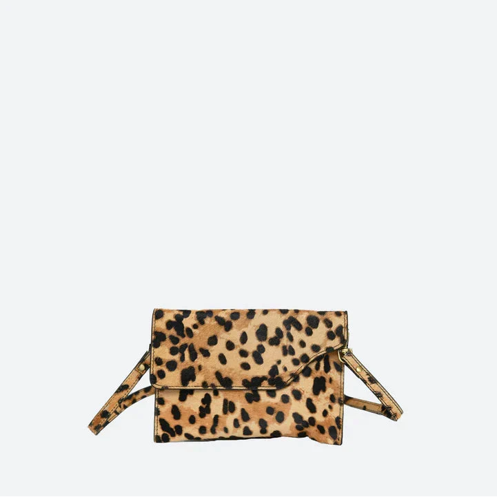 Faux Animal Print Crossbody Clutch